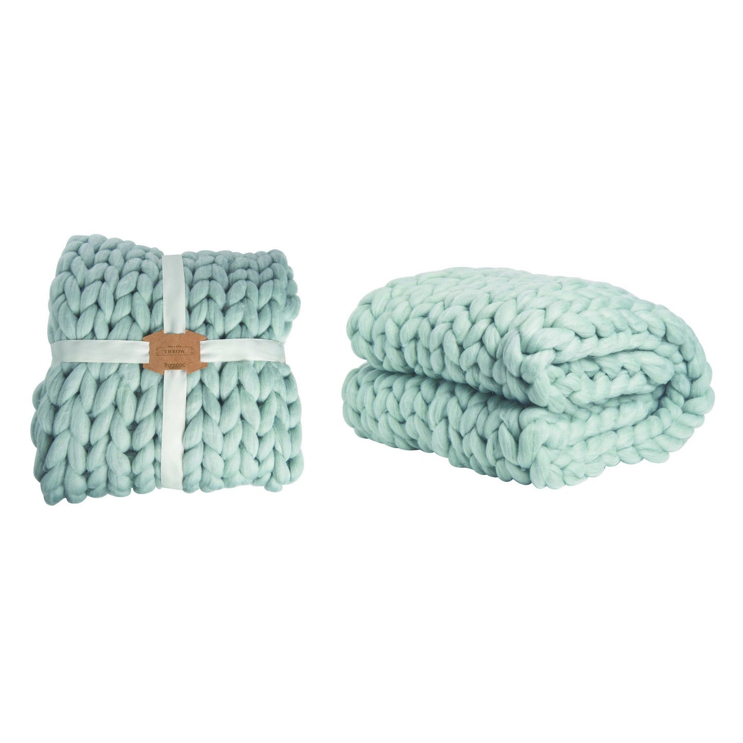 60 in. Soft Mist Chunky Knitted Throw