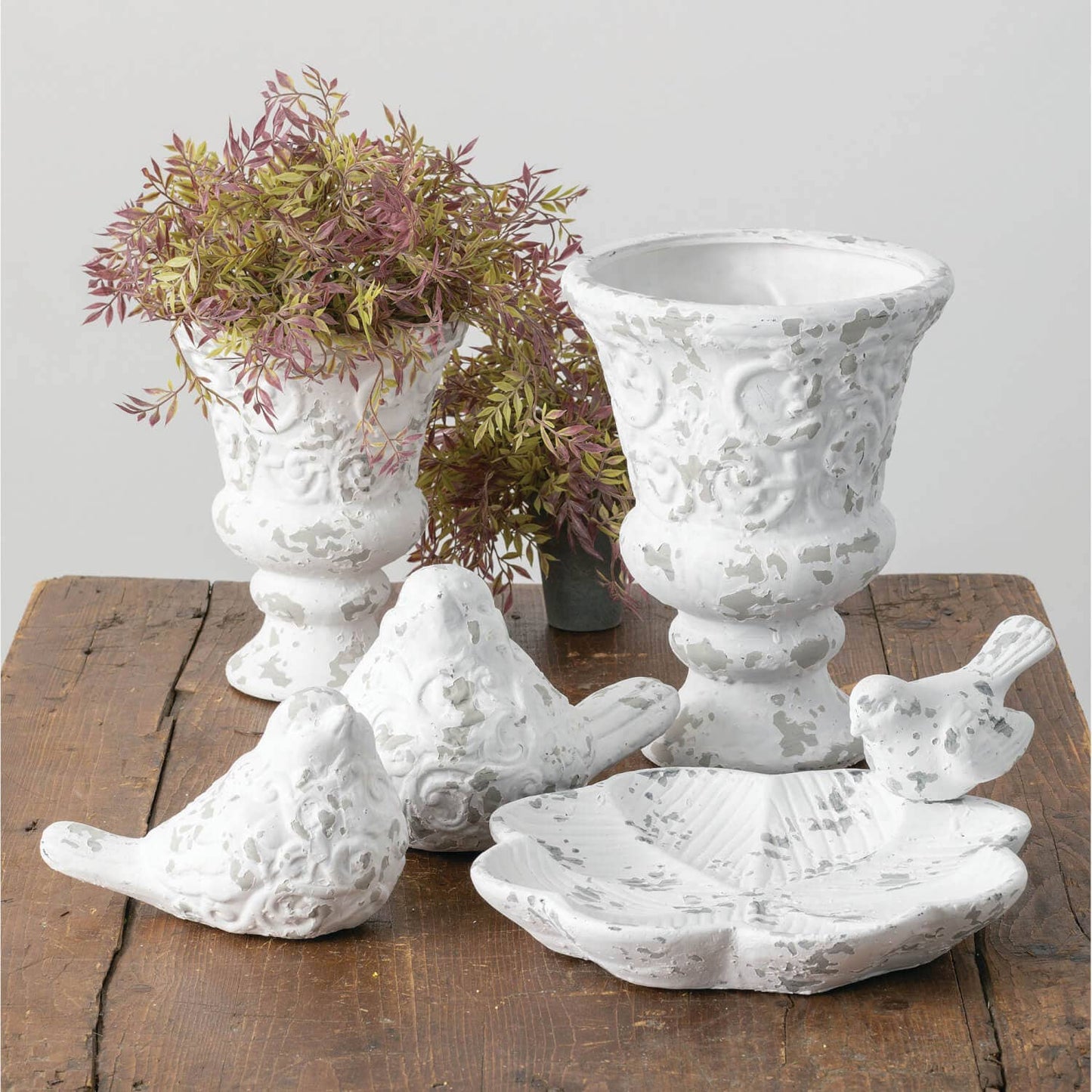 Distressed Teracotta Bird Set - 49th & Magnolia