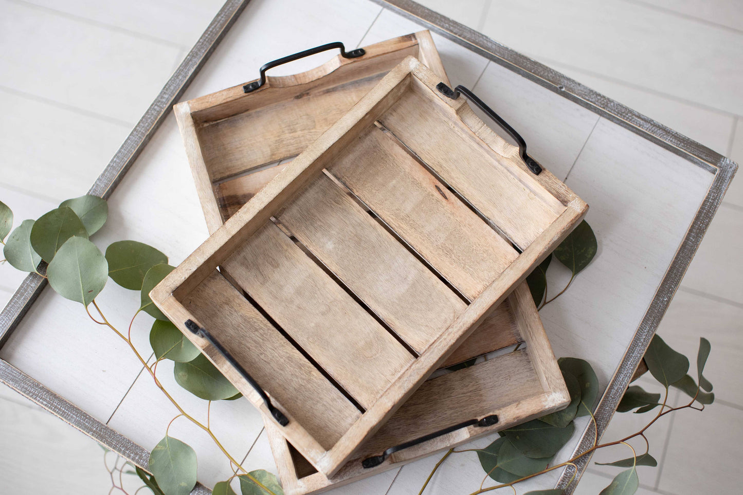 Mango Wood Nested Trays (Set of 2) - 49th & Magnolia