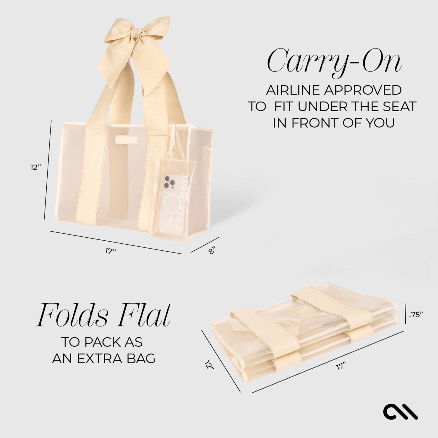 Case-Mate Ecru Raffia Bow Jelly Tote Bag by Case-Mate
