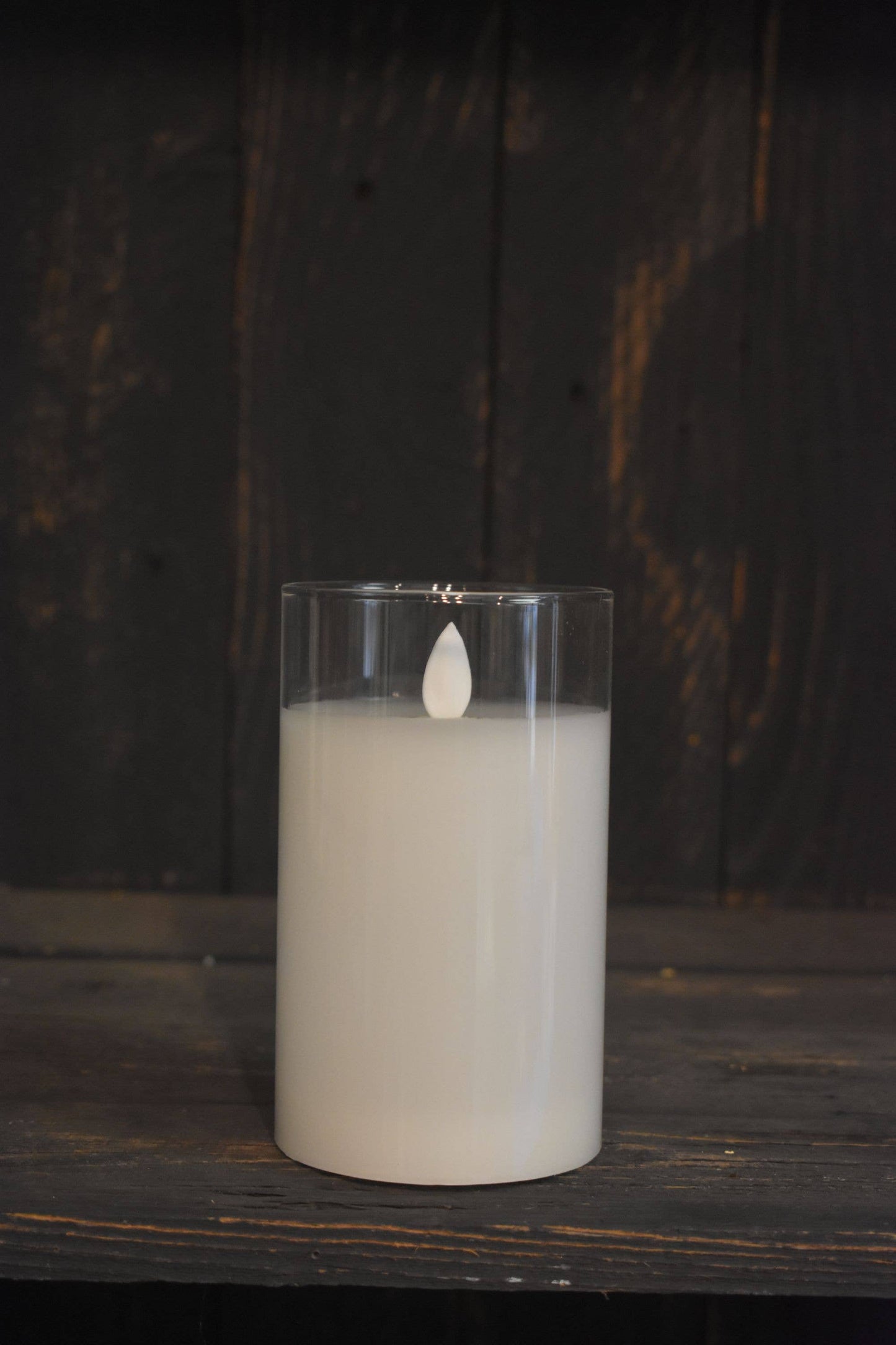 Clear Glass Cylinder Moving Flame LED Candle - 49th & Magnolia