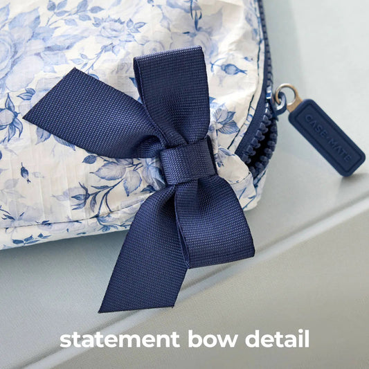 Case-Mate Something Navy Bow Crinkle Makeup Bag by Case-Mate