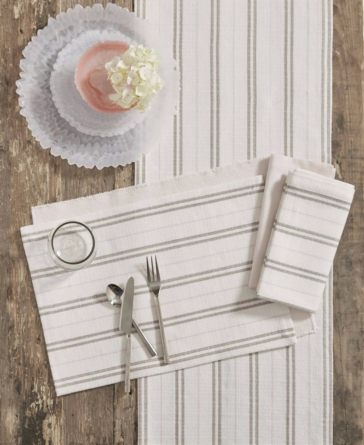 Railroad Stripe Woven Napkin - Spring by Split P