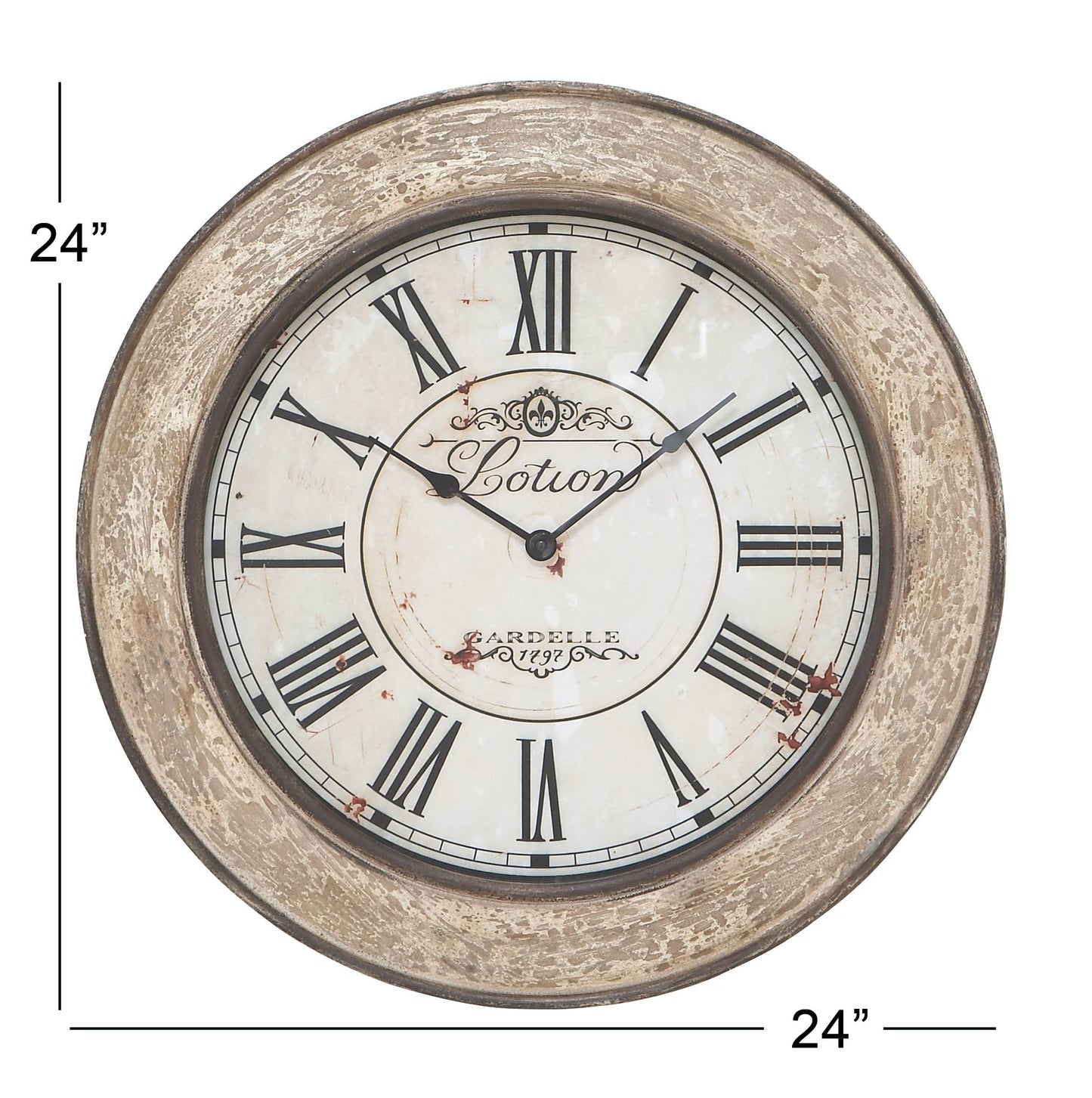 Vintage Cream Wooden Wall Clock - 49th & Magnolia