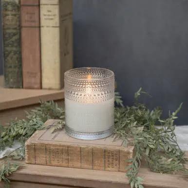 4" DOTTED GLASS 3D FLAME CANDLE by Ragon House