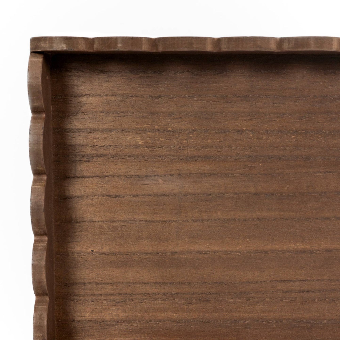 Espresso Wood Scalloped Tray