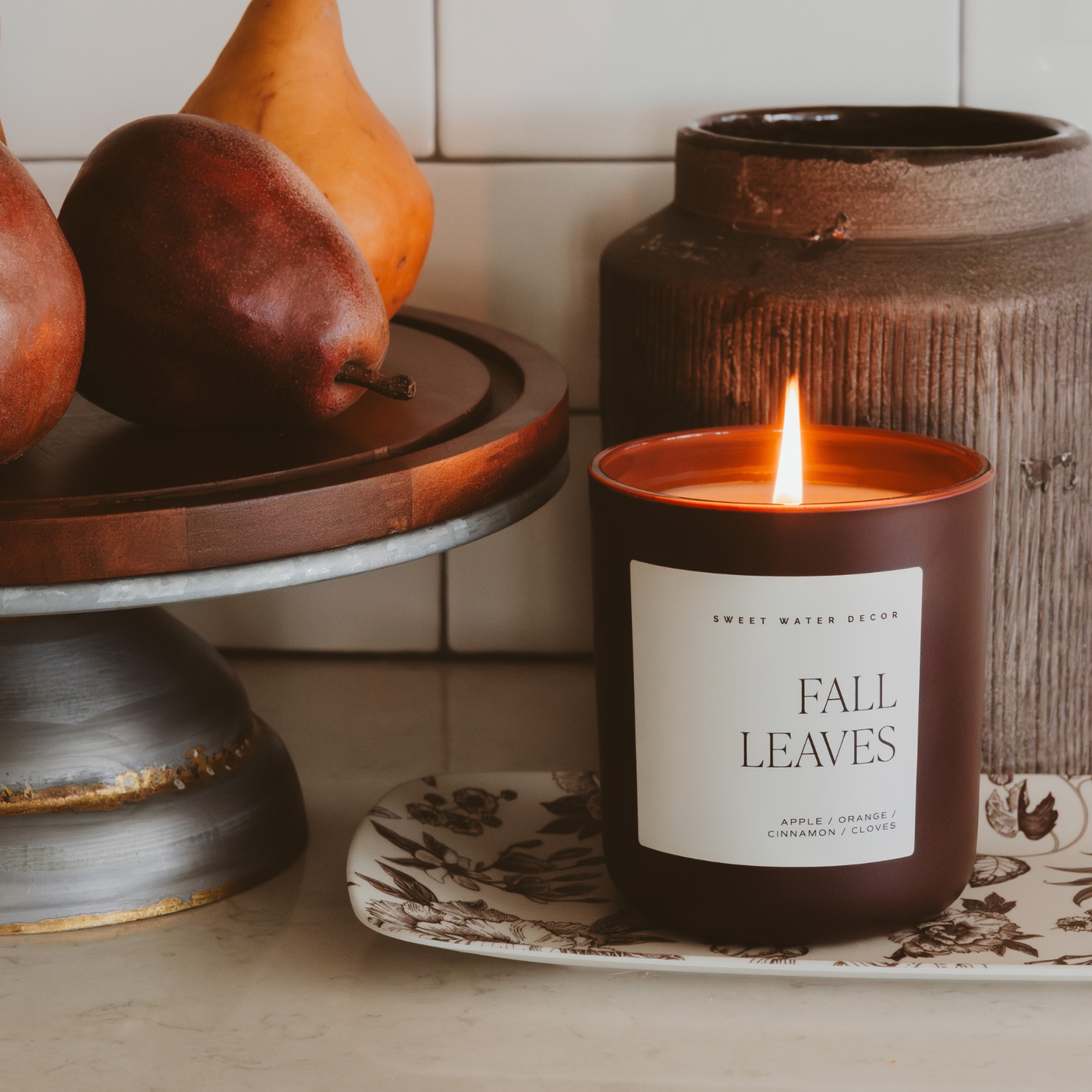Fall Leaves Soy Candle - 15 oz Matte Jar