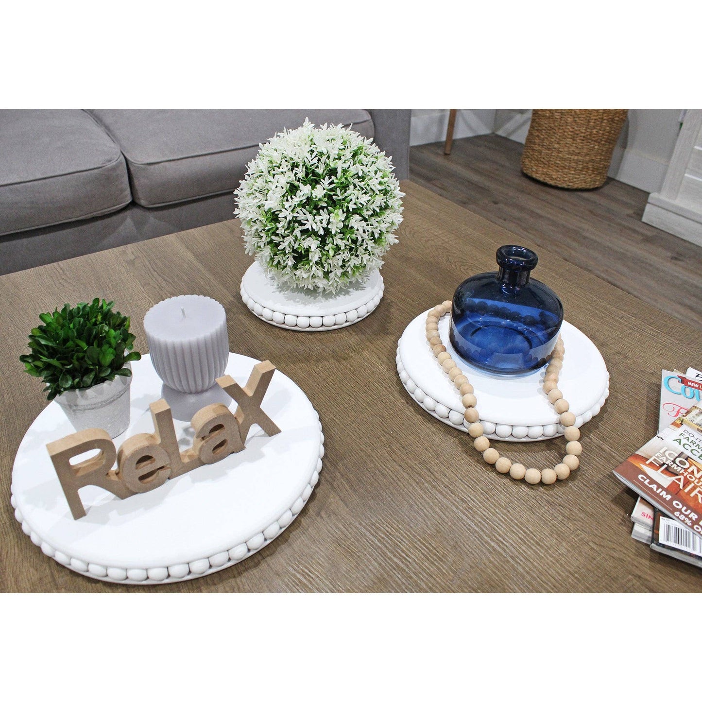 Beaded Pedestal Tiered Stands (Set of 3) - 49th & Magnolia