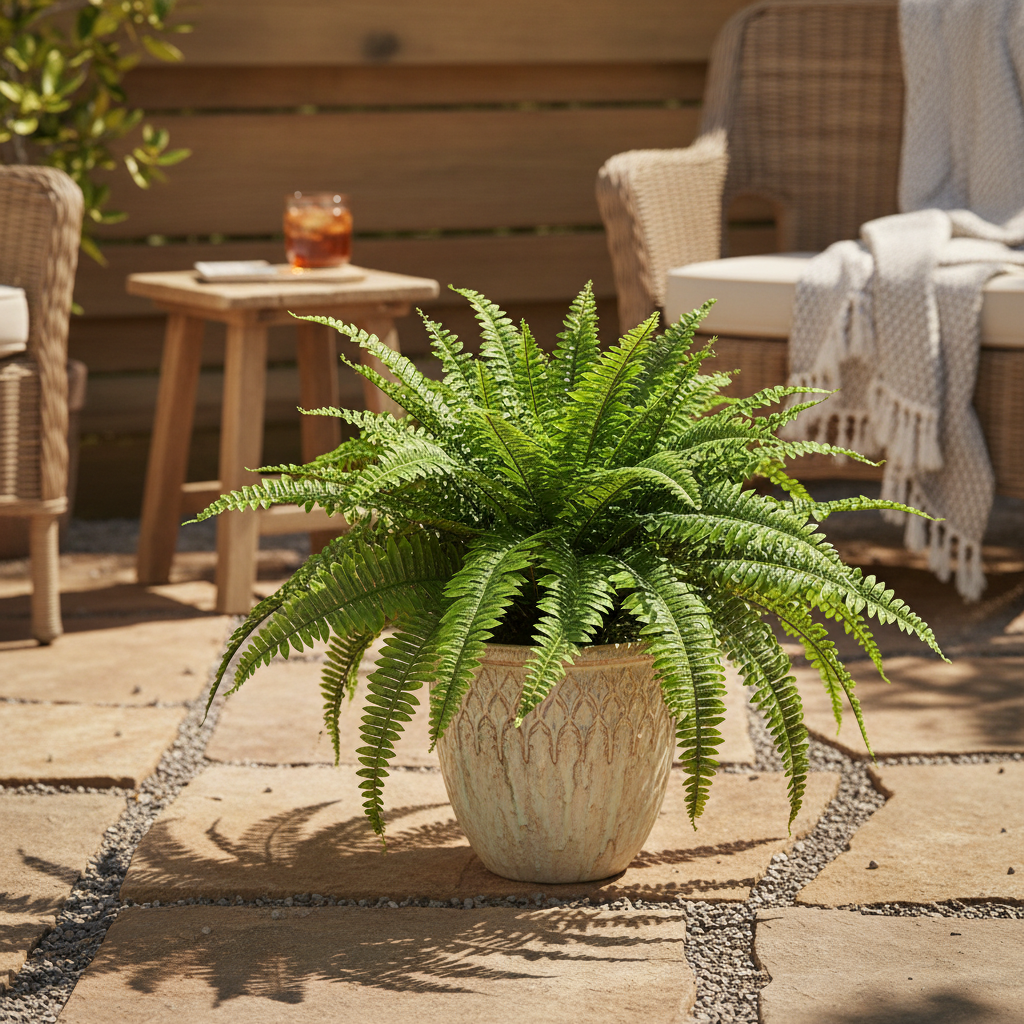 Artificial Boston Fern Bush with UV Protection - 23"