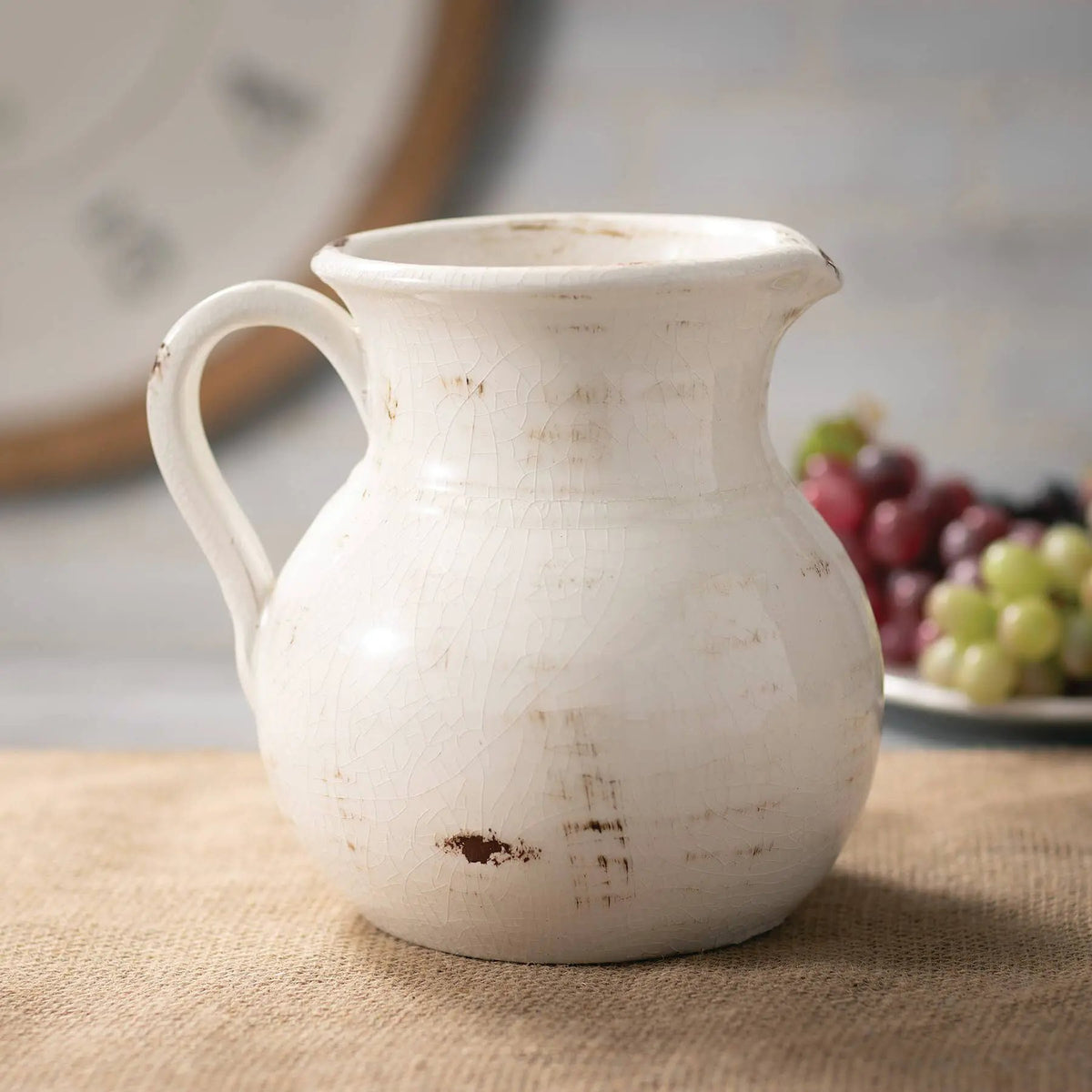 GLAZED CERAMIC PITCHER by Sullivans Home Decor