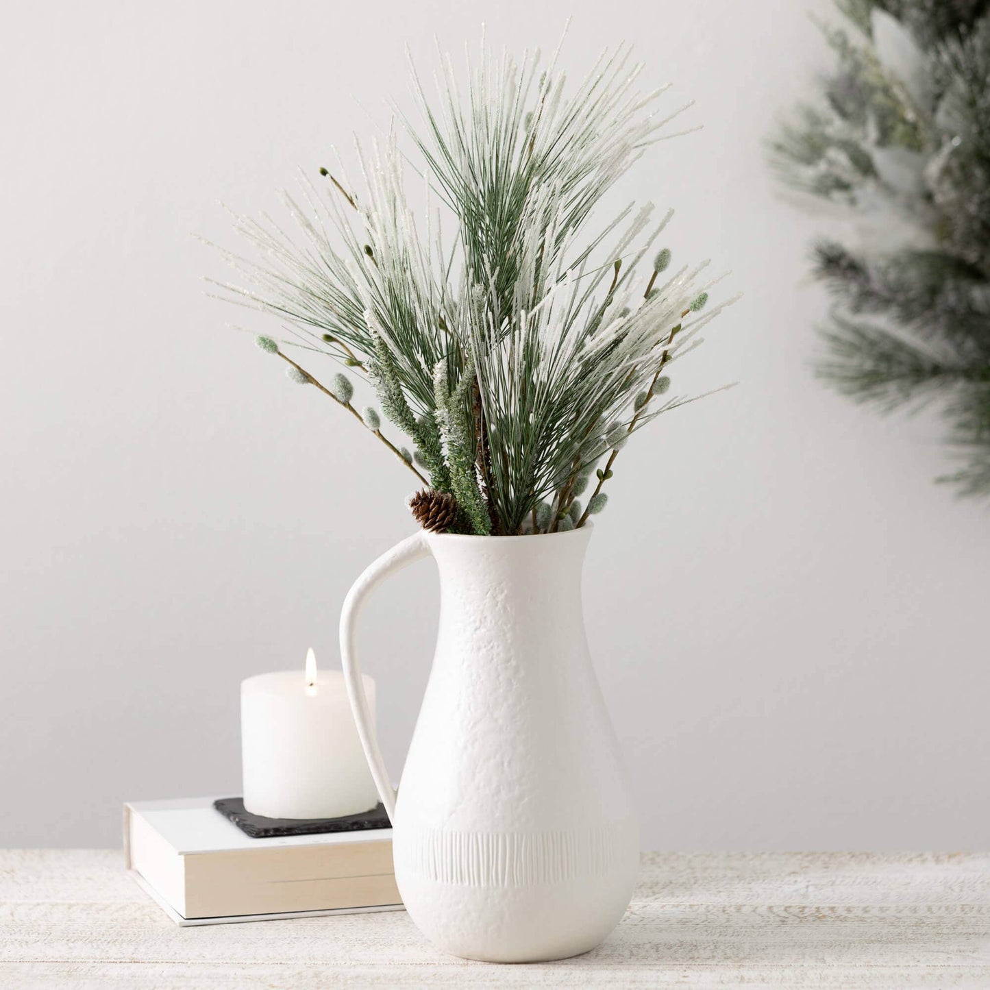 WHITE CHIFFON STONE PITCHER - 49th & Magnolia