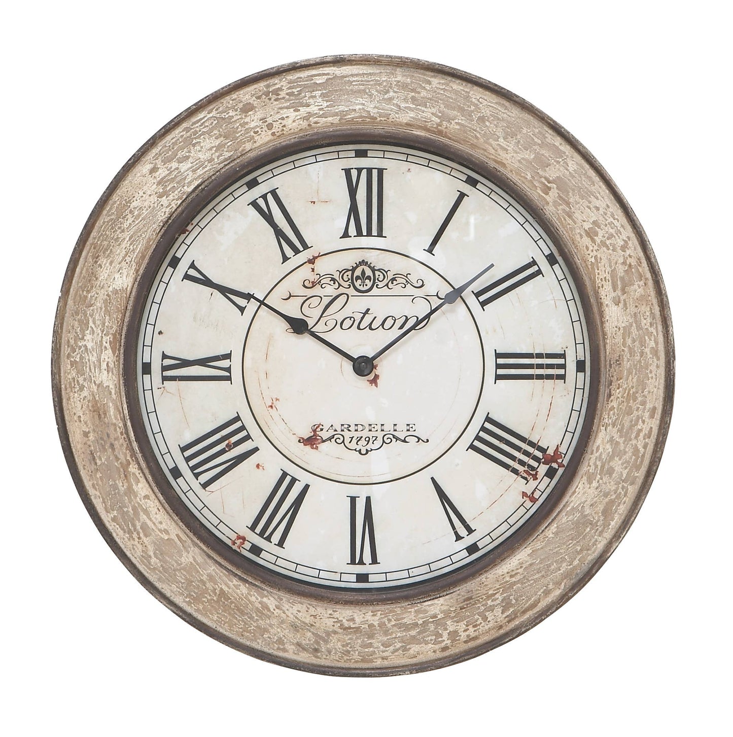 Vintage Cream Wooden Wall Clock - 49th & Magnolia