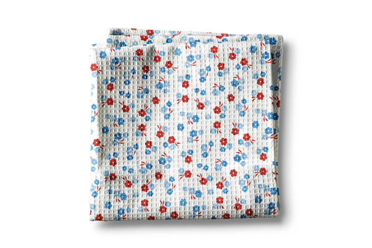 4th July Patriotic Red White Blue Flag Kitchen Towel Waffle
