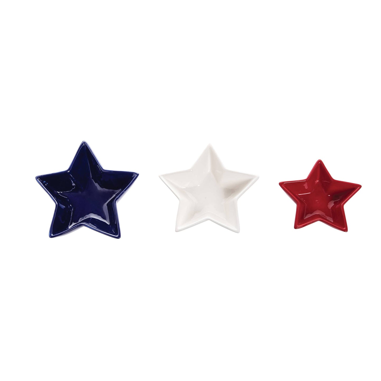 Patriotic Star Shaped Nesting 4th Of July Bowl Set 3