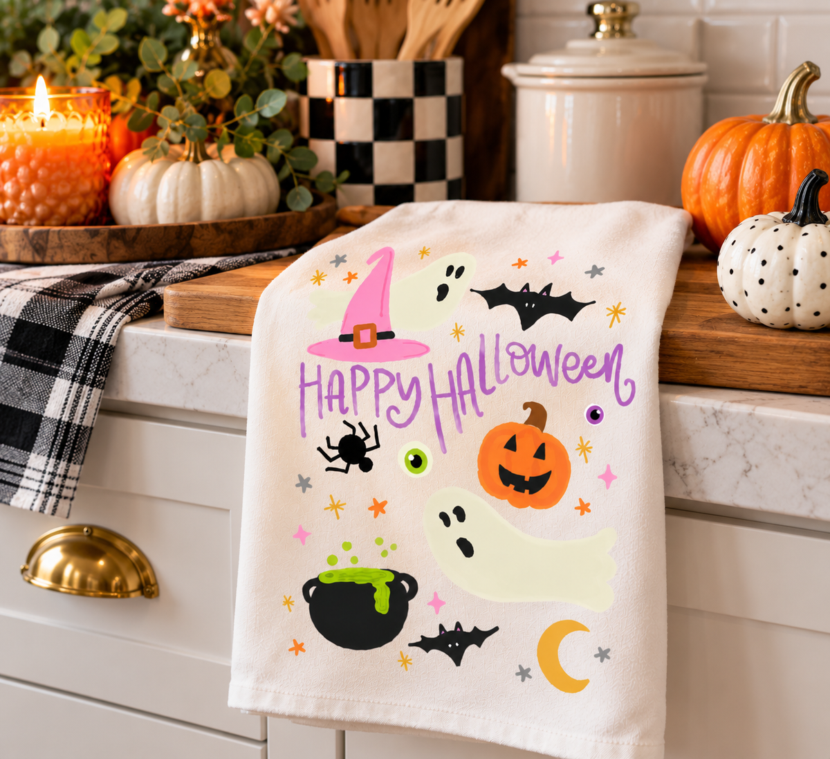 Happy Halloween Tea Towel