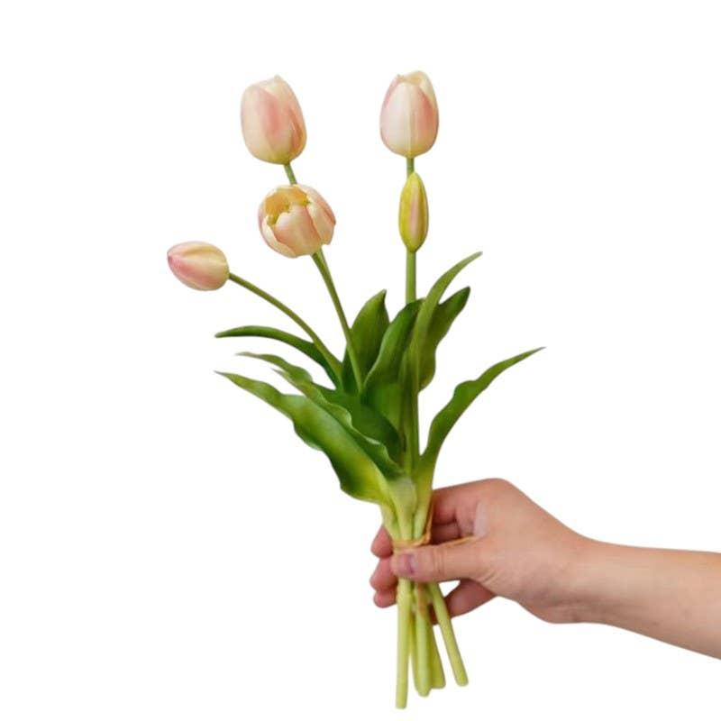 16" Real Touch Lifelike Tulip-3 flowers 2 buds