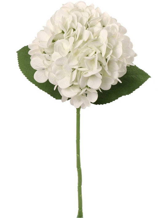 18"Hydrangea, 7" Diameter White Faux