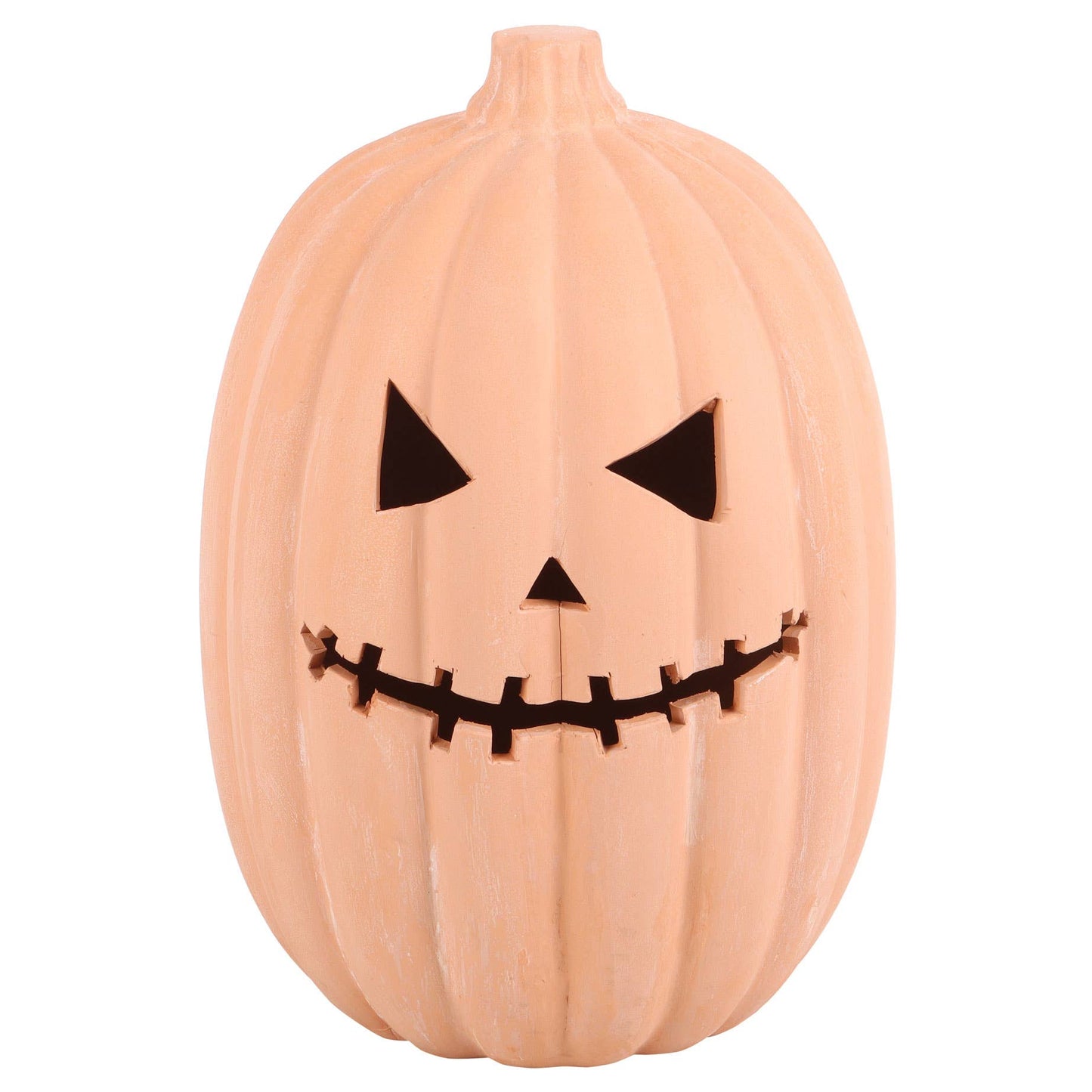 12" Terracotta Halloween Pumpkin Decoration