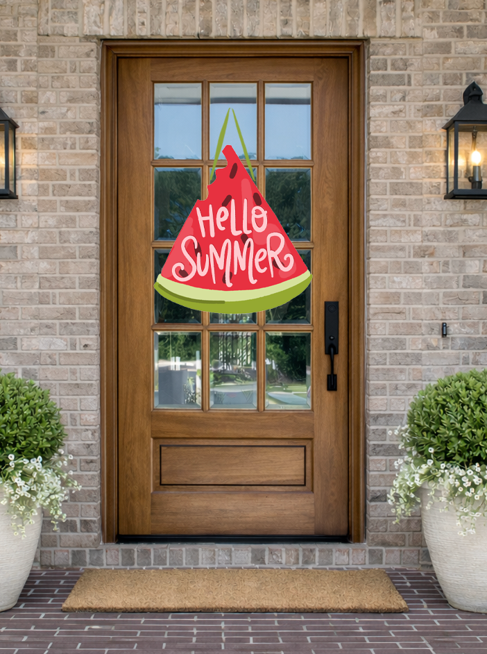 Hello Summer Watermelon Door Hanger