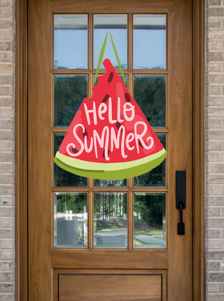 Hello Summer Watermelon Door Hanger
