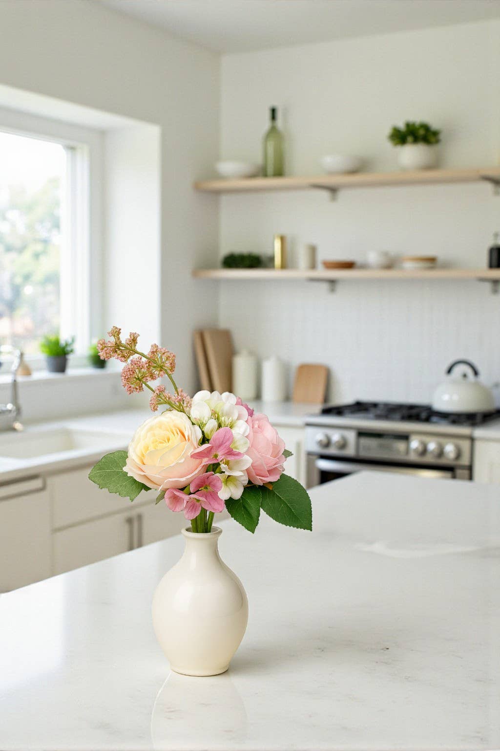 11"Classic Rose Hydrangea Mixed Bundle