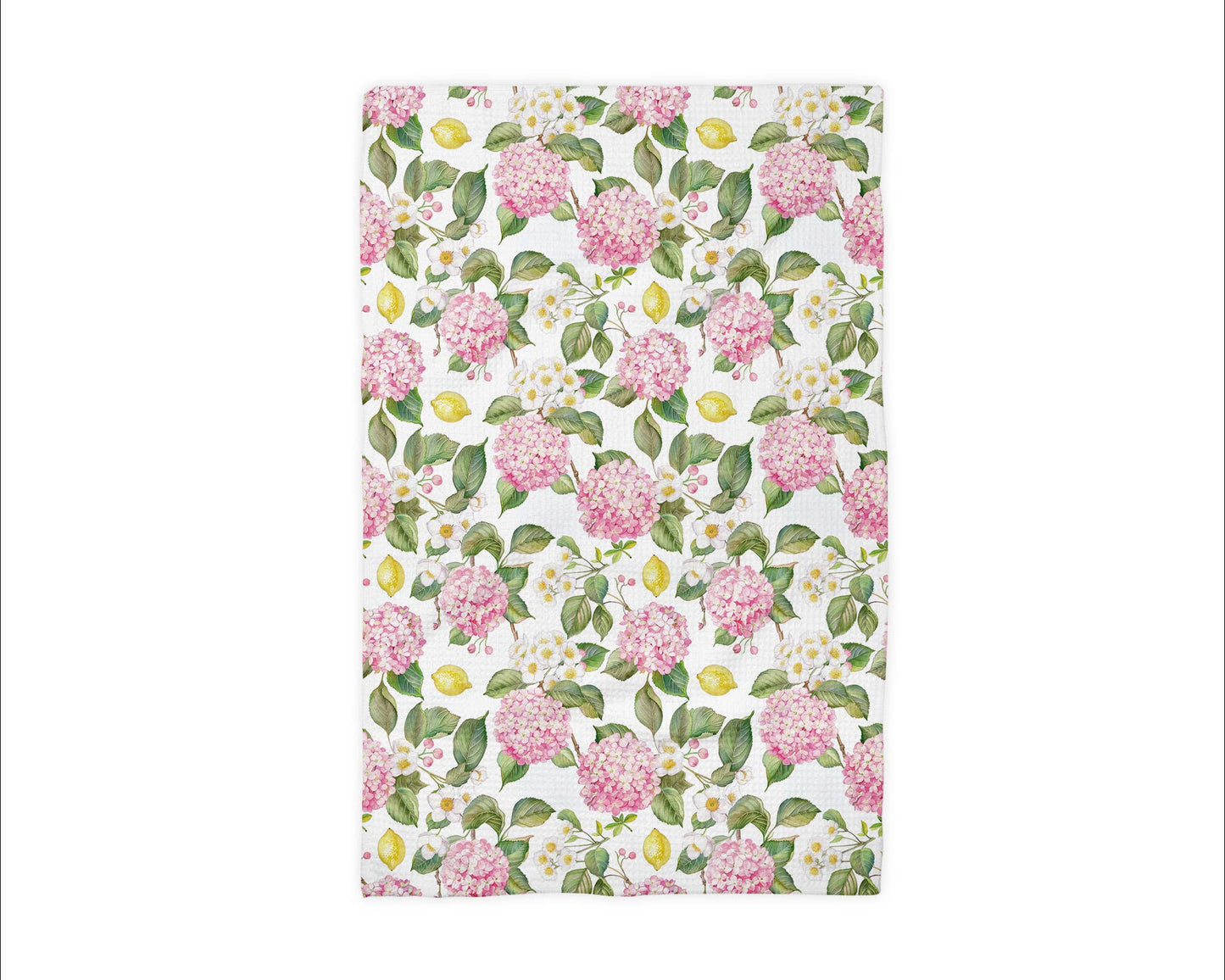 Spring Hydrangea Lemon Chinoiserie Kitchen Towel
