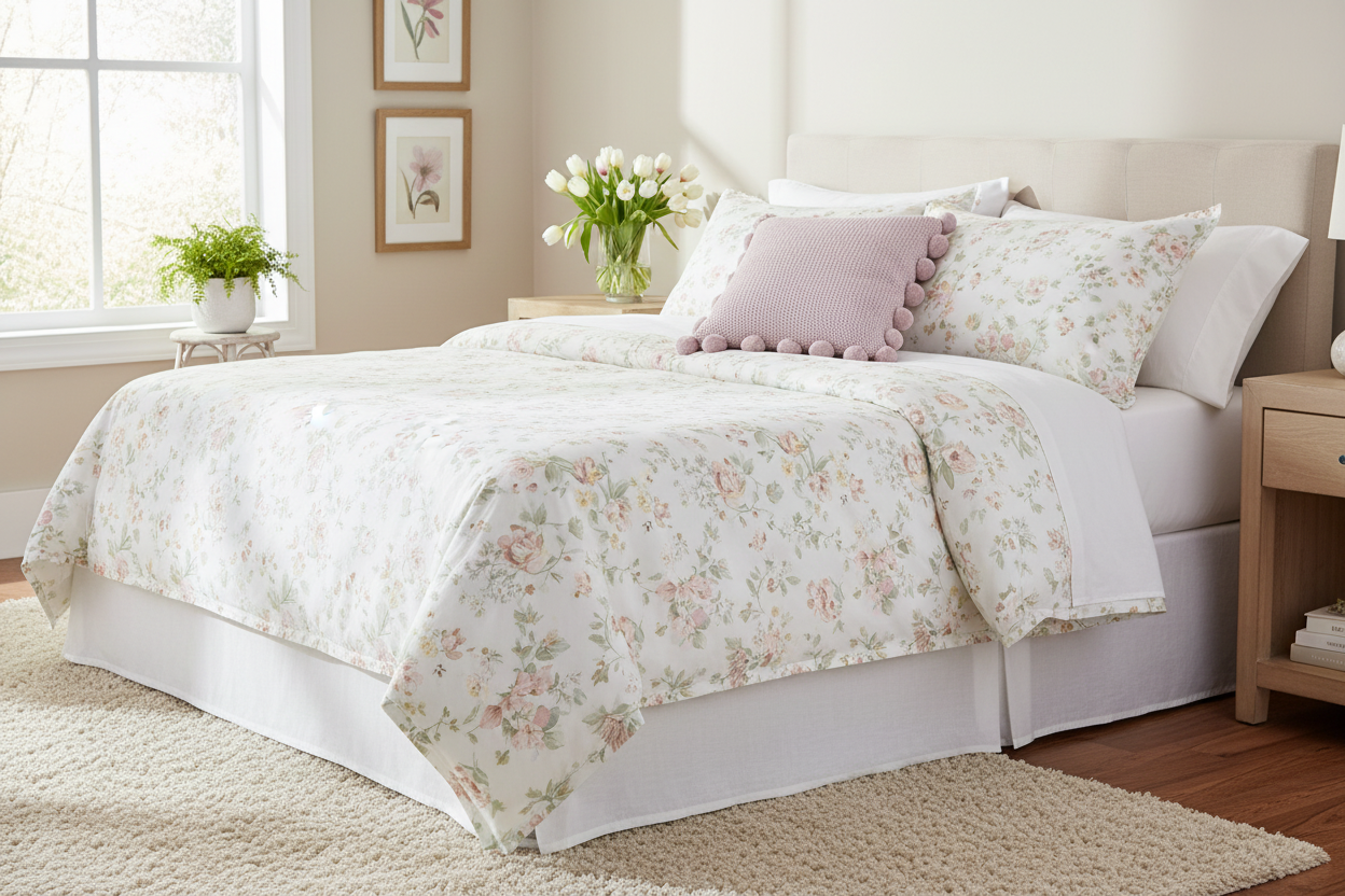 20 Inch Pink Moss Stitch Knit Pillow w/Pompom Trim