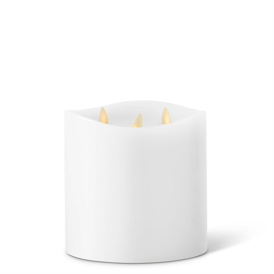 6" White Wax Luminara 3 Flame Indoor Pillar Candle