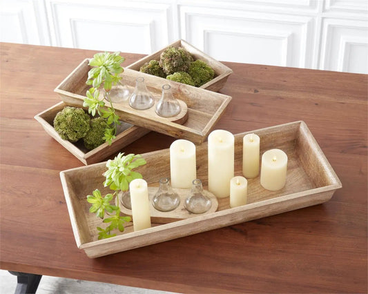 Rectangular Nesting Wood Trays by K&K Interiors