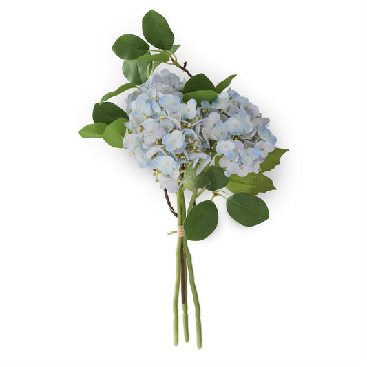 12 Inch Blue Real Touch Hydrangea Bundle (4 Stems)