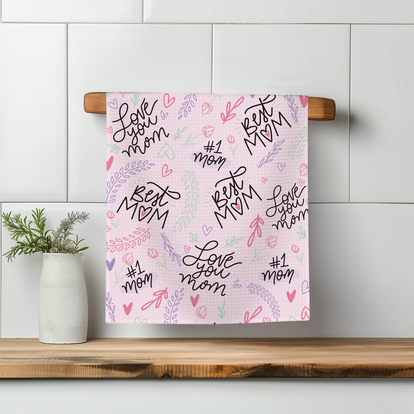Mother's Day Gift Best Mom Present Kitchen Towel Waffle