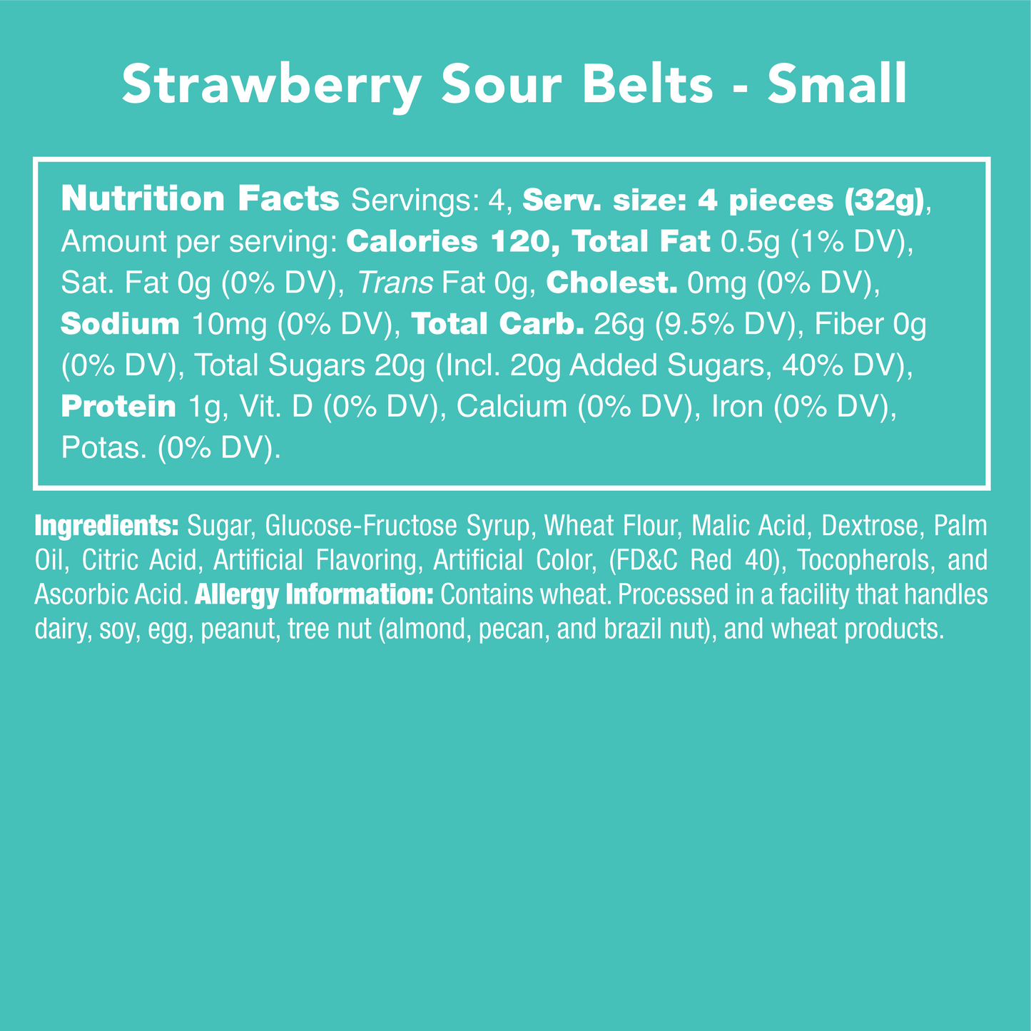 Candy Club Strawberry Sour Belts