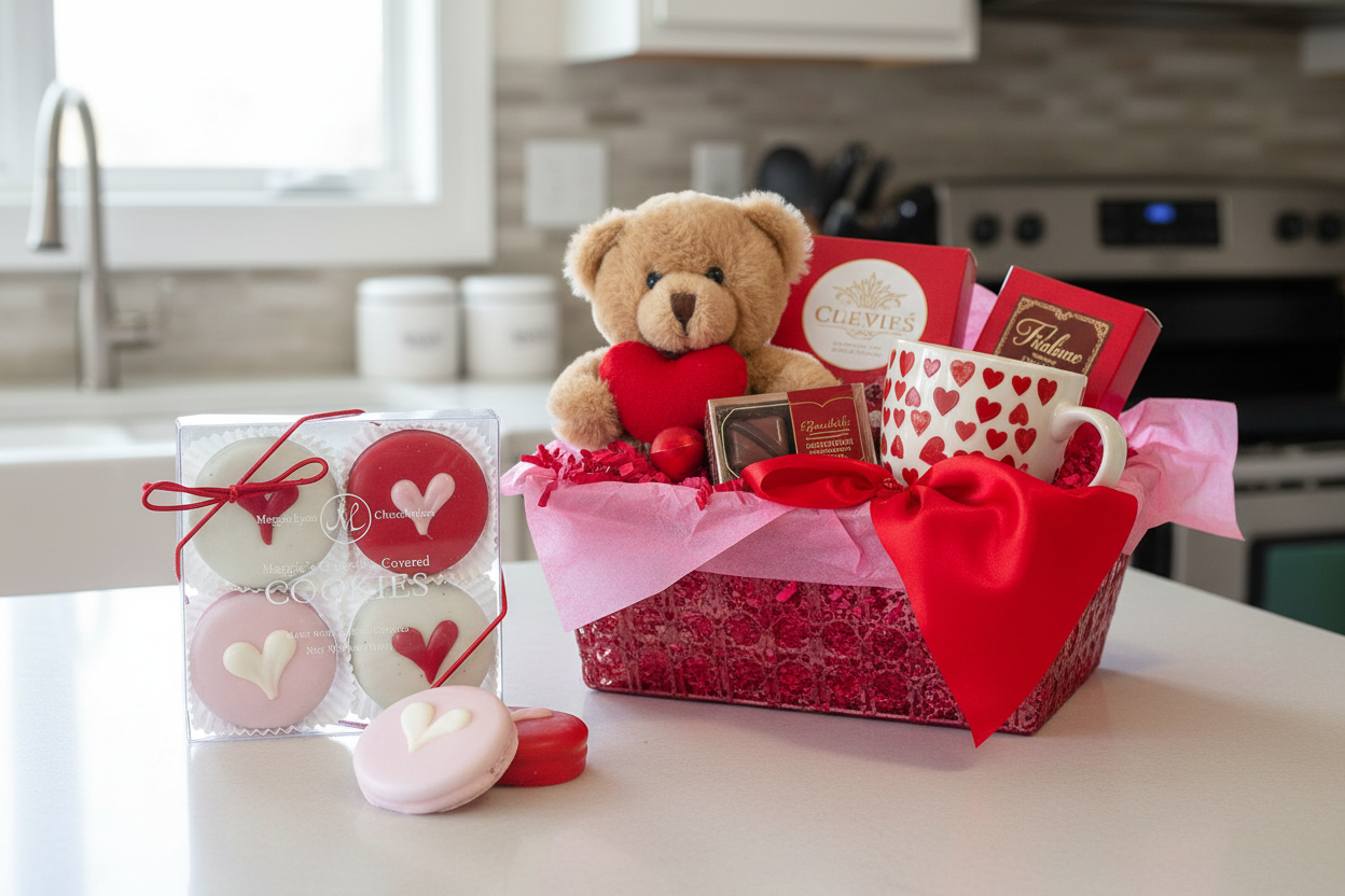 Valentine's 4pc Milk Chocolate Hearts Covered Cookies