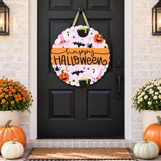 Happy Halloween Icons Door Hanger