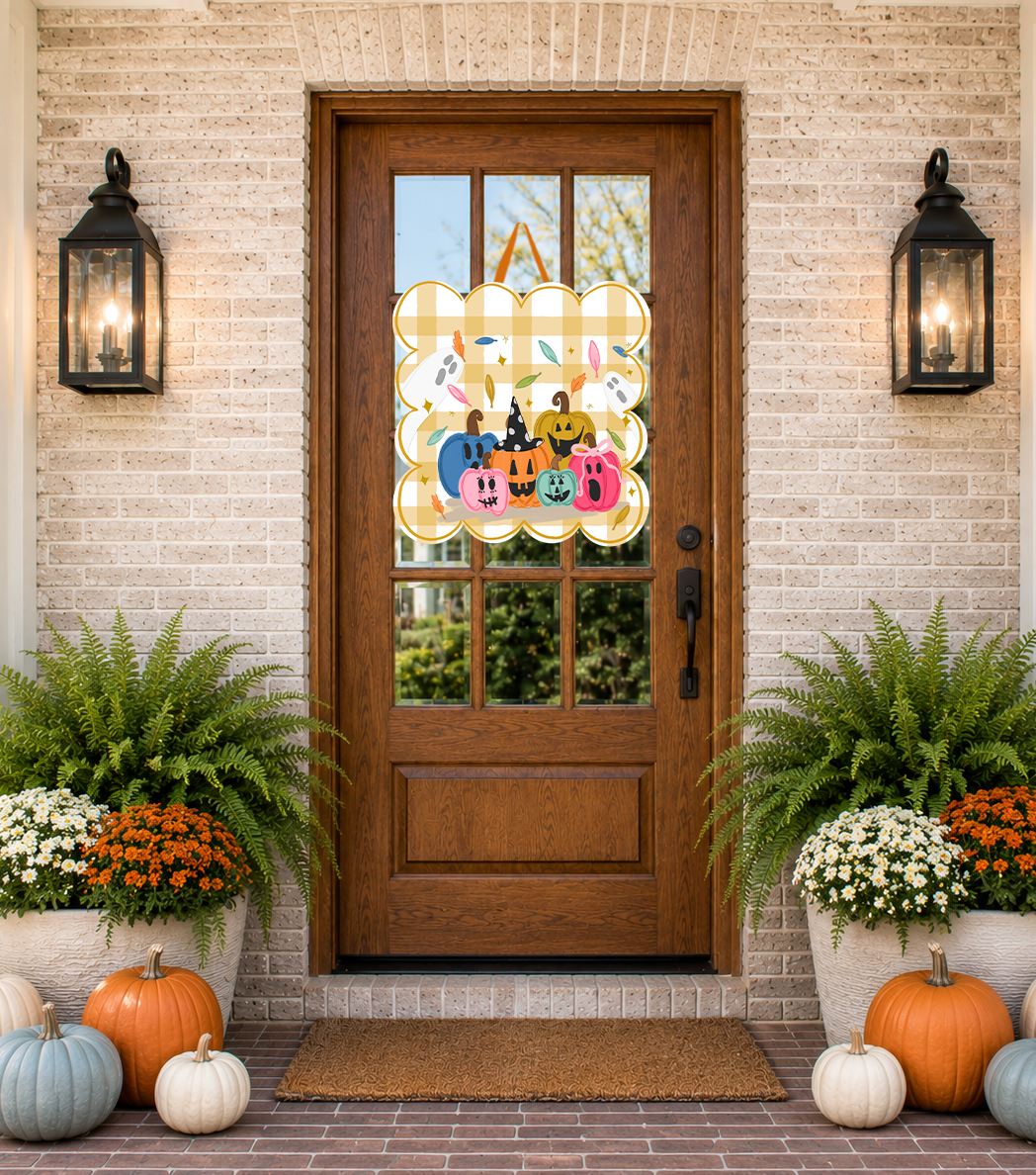 Jackolantern Square Door Hanger by Doodles By Rebekah