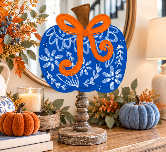 Blue Chinoiserie Pumpkin Topper (Base sold separately)