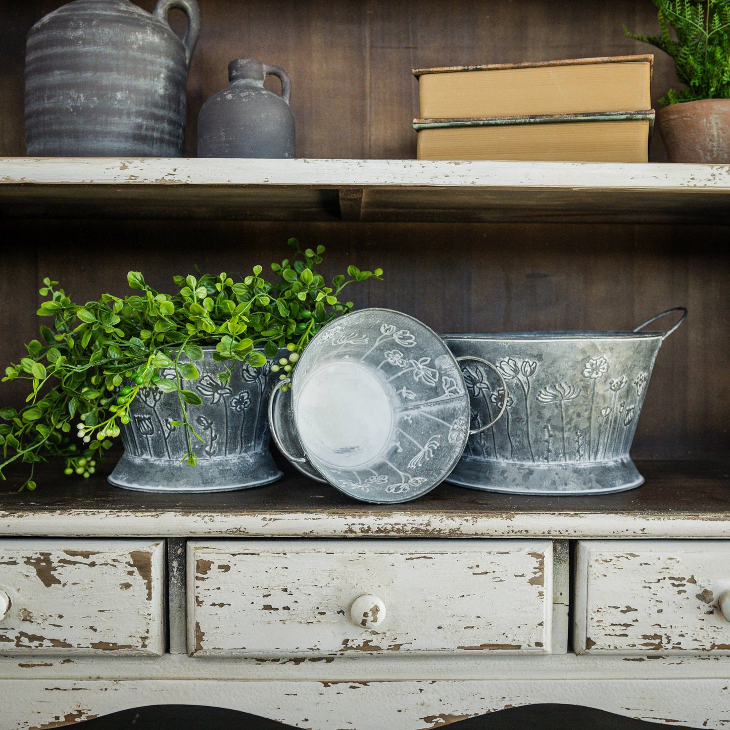 TWO HANDLE FLOWER BUCKETS (3 Sizes)