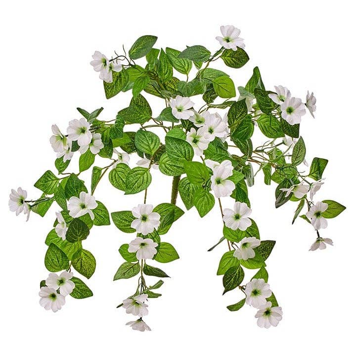 Artificial Hanging Impatiens Flower - Coral, Pink or White