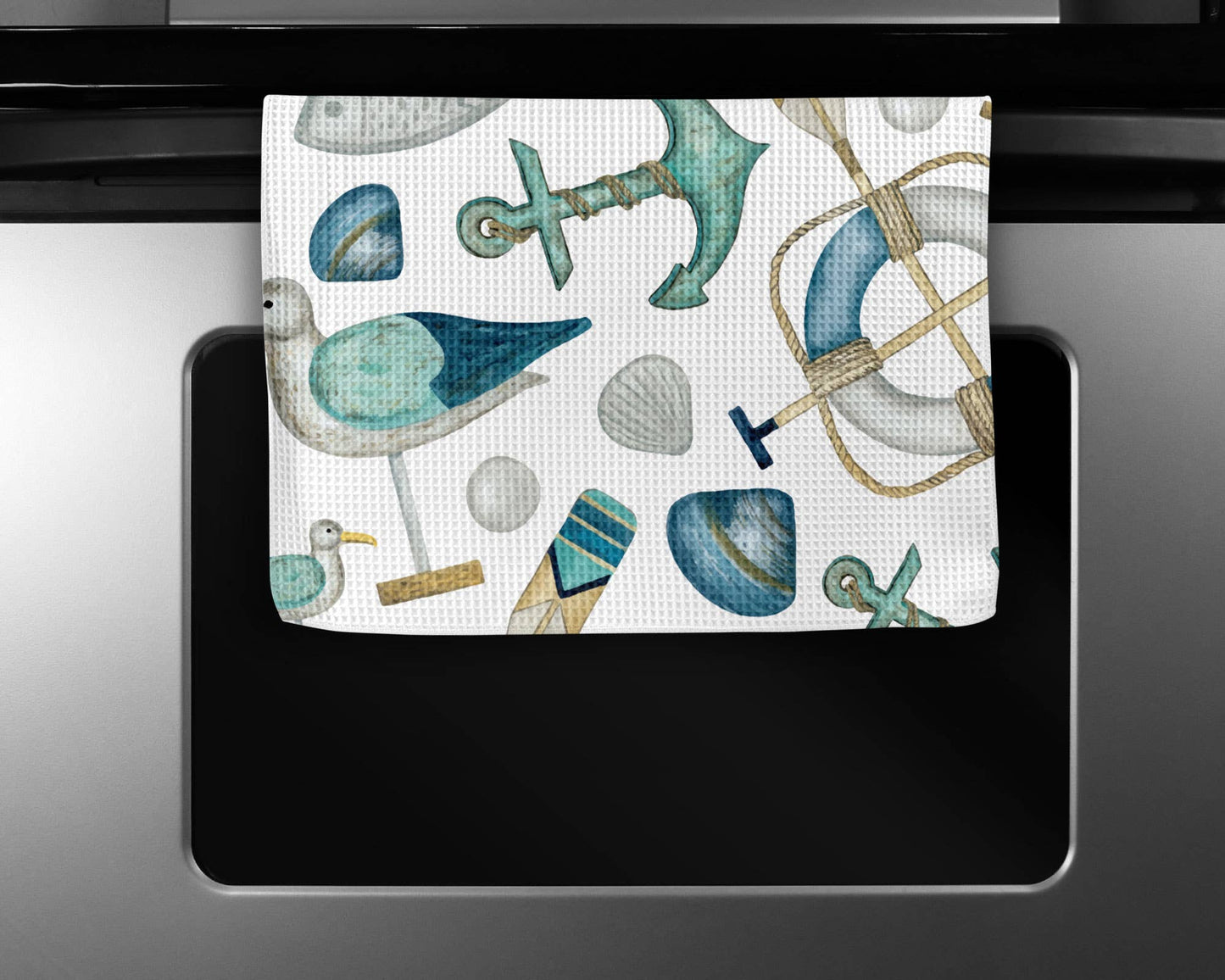 Nautical Anchor Beach Ocean Sea Kitchen Towel Waffle Gift