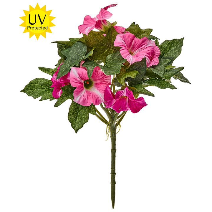 Artificial Petunia Flower Plant - 3 colors, 13" UV Protected
