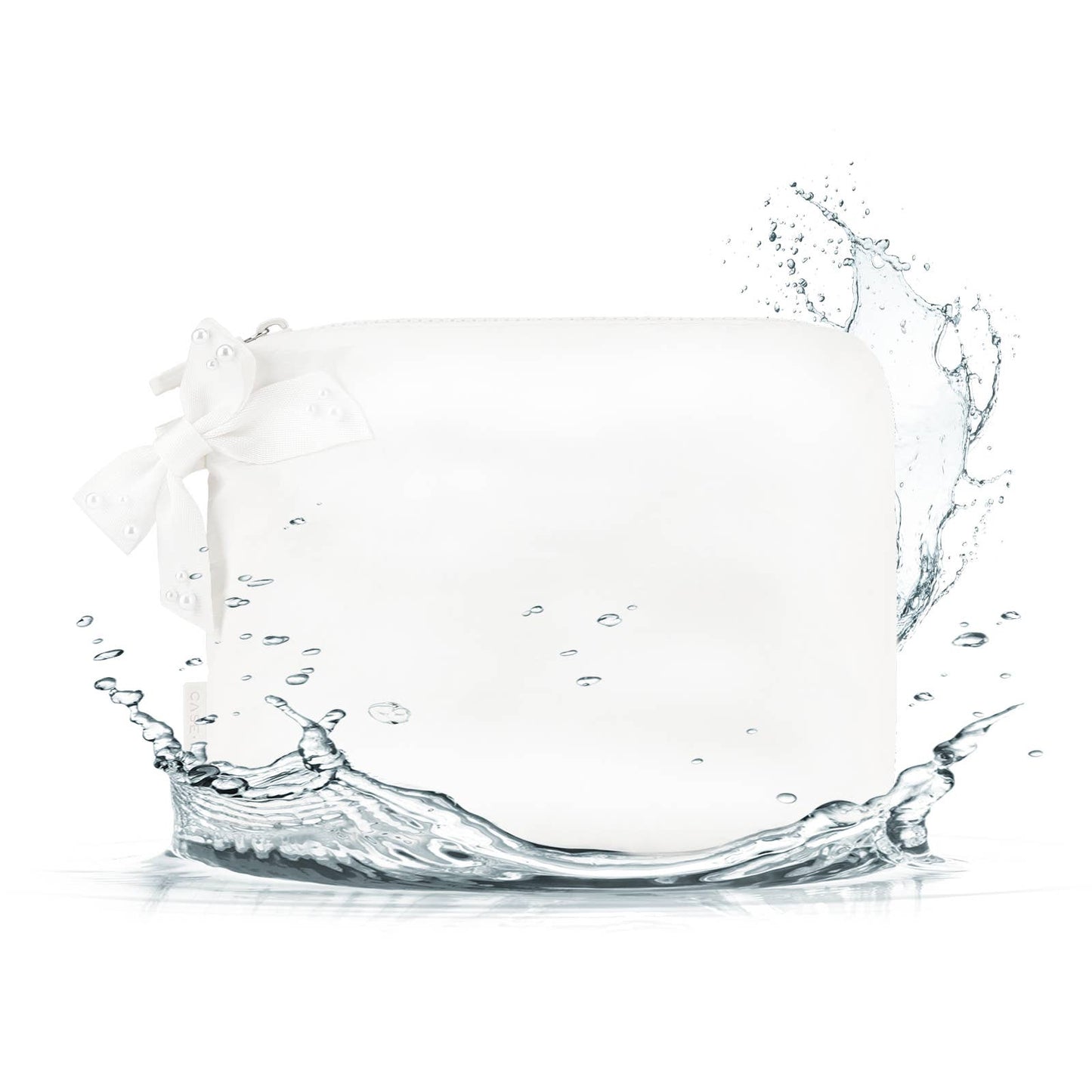 Case-Mate Ivory Pearl Bow Waterproof Zip Pouch