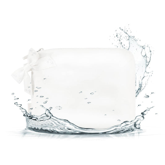 Case-Mate Ivory Pearl Bow Waterproof Zip Pouch