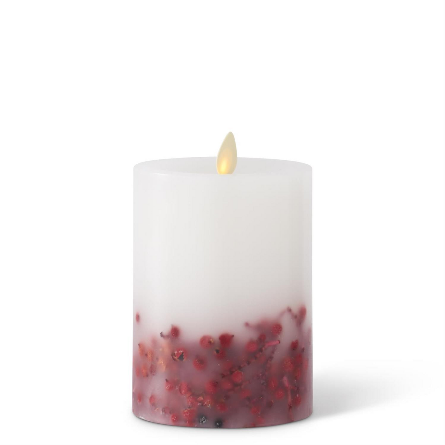 3.5 x 5.5 Inch White Wax Berry Indoor Pillar Luminara Candle