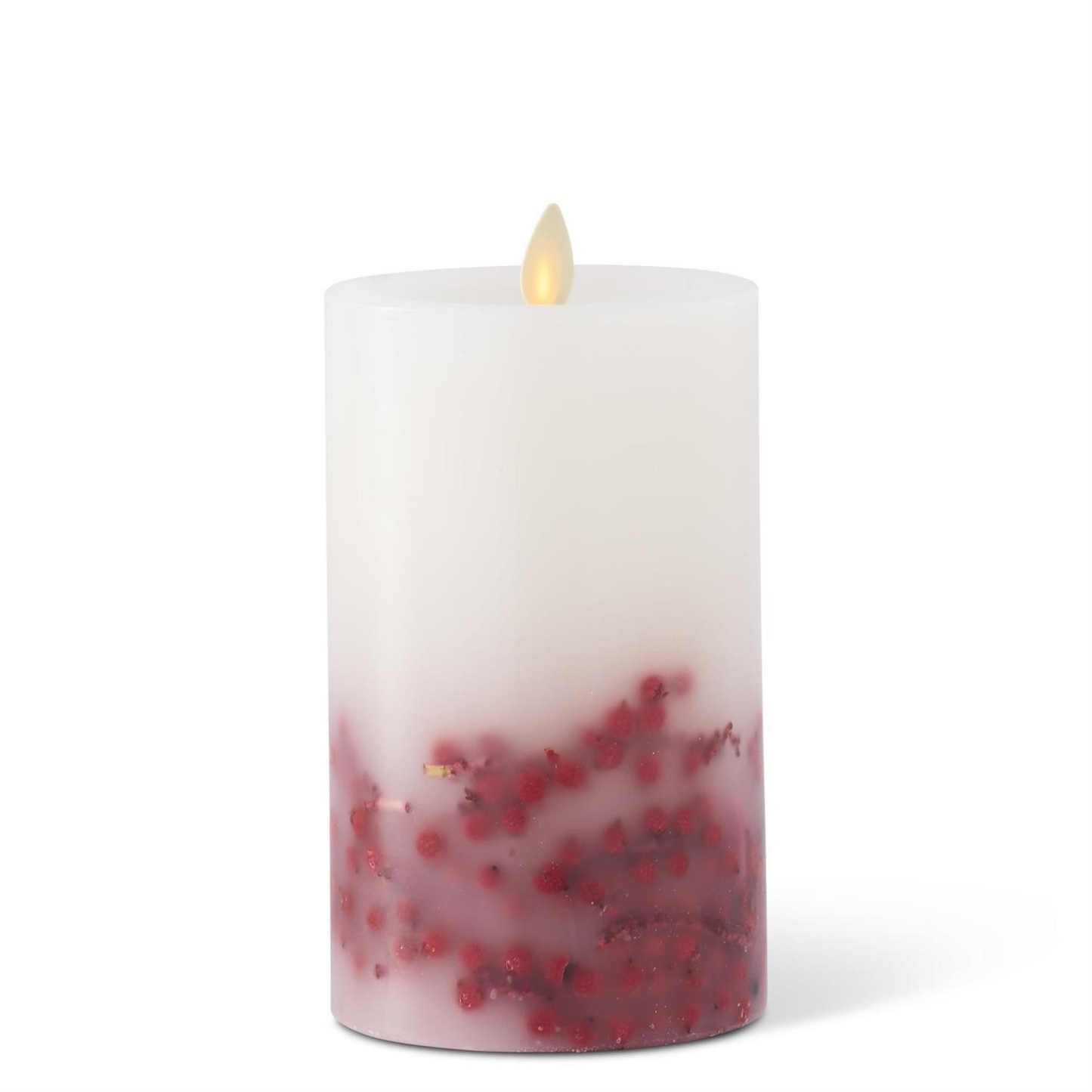 3.5 x 6.5 Inch White Wax Berry Indoor Pillar Luminara Candle