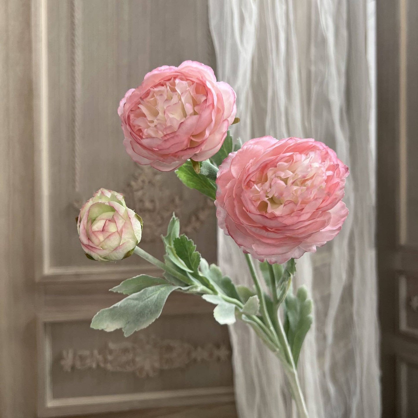 19'' Silk Ranunculus Single Spray Flowers, Spring Ranunculus