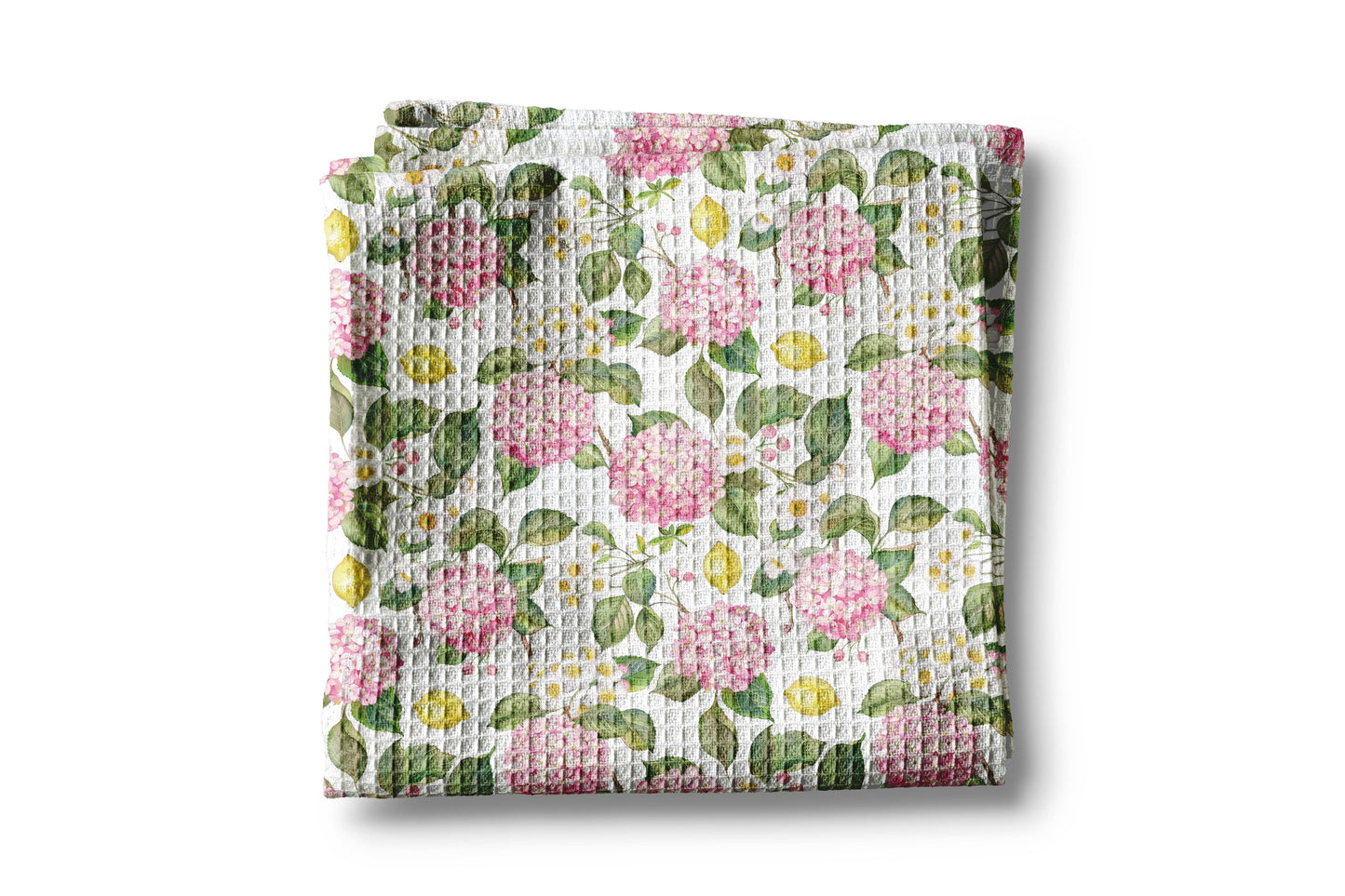 Spring Hydrangea Lemon Chinoiserie Kitchen Towel