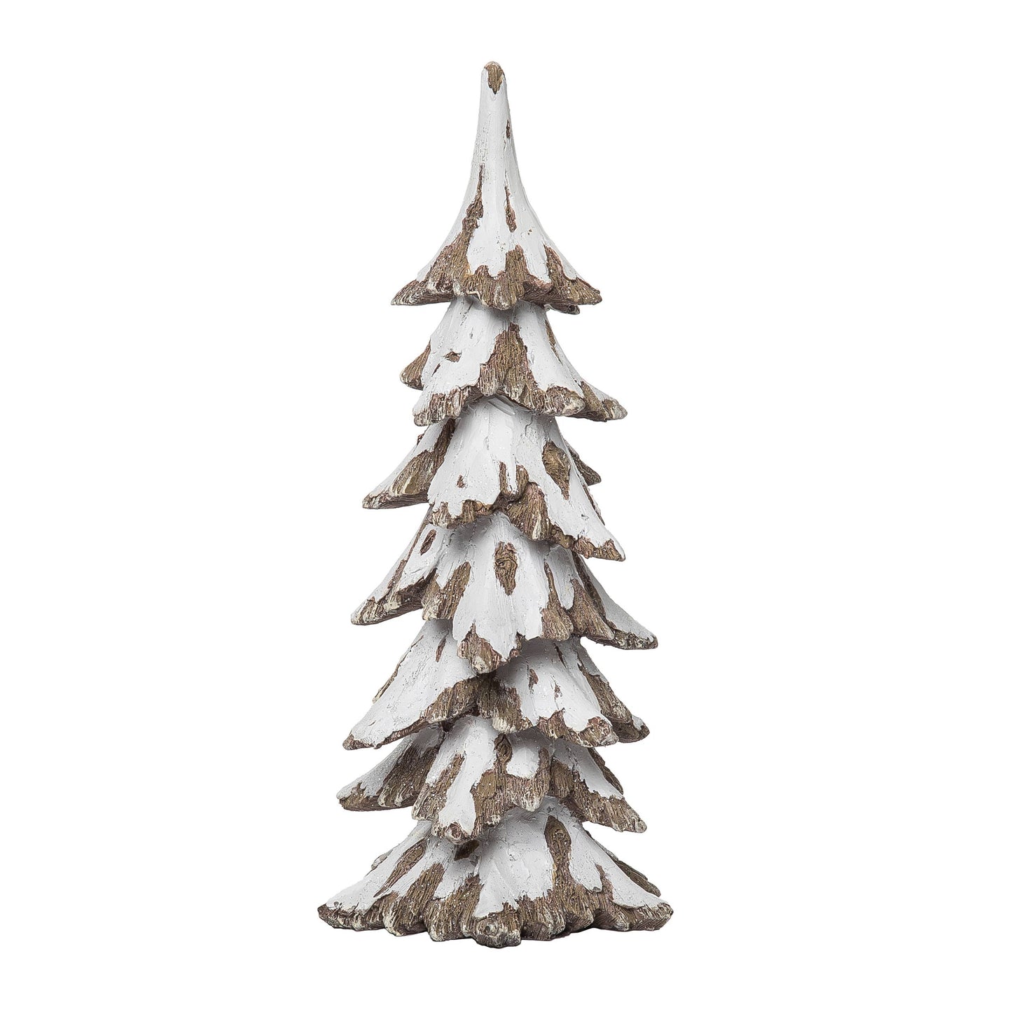 Resin 12.25" White Christmas Snowy Tree