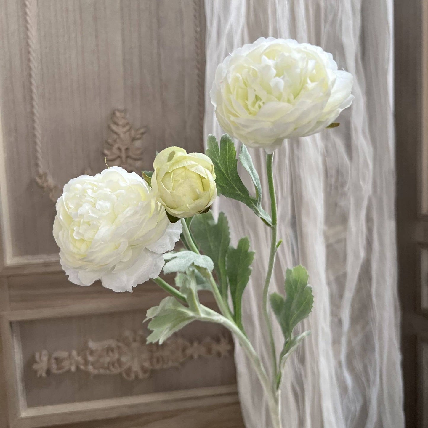 19'' Silk Ranunculus Single Spray Flowers, Spring Ranunculus
