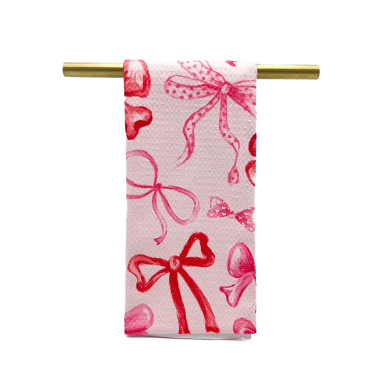 Valentines Bows Tea Towel