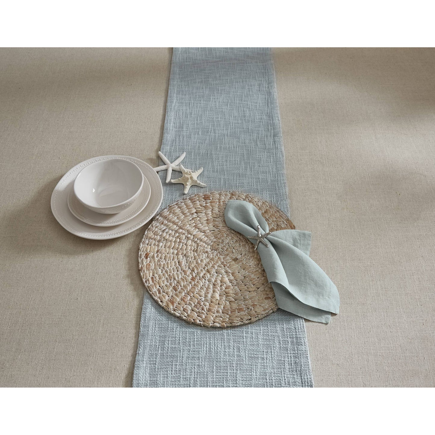 Braided Hyacinth Round Placemat - White